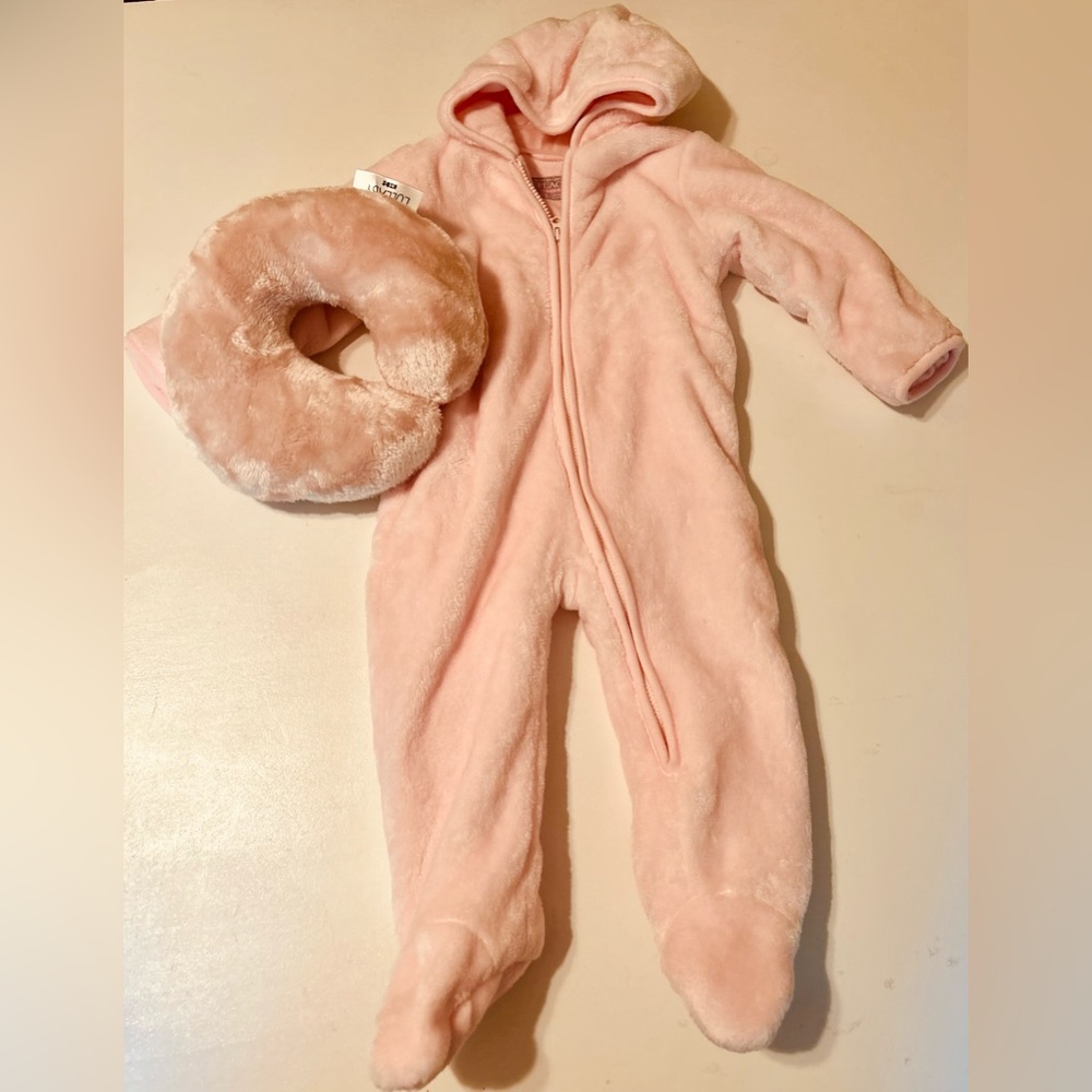 Baby pink cozy travel fit/with comfy neck pillow